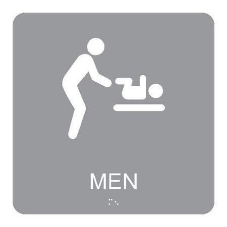 Nmc Mens Restroom Braille Ada Sign, ADA28GR ADA28GR